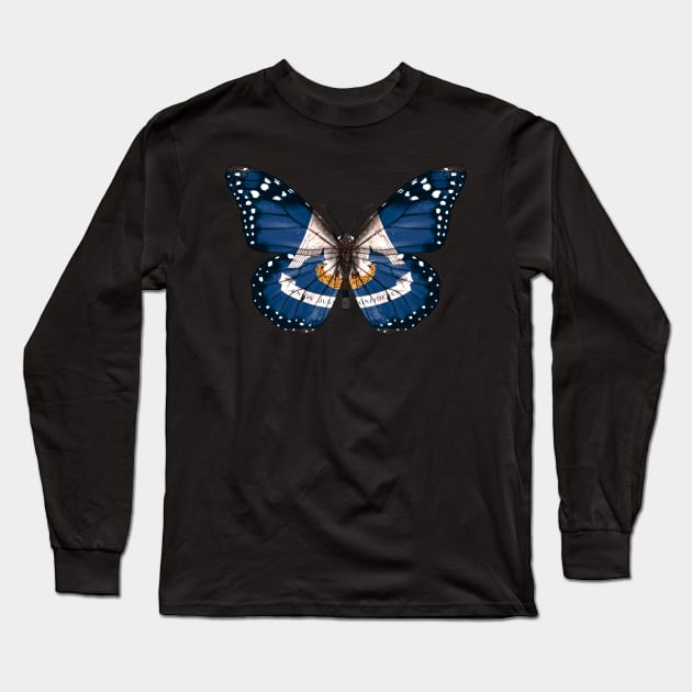 Louisiana Flag Butterfly - Gift for Louisianian From Louisiana LA Long Sleeve T-Shirt by Country Flags